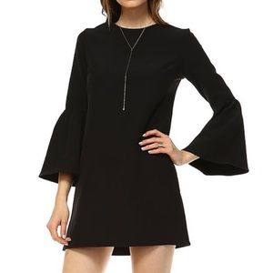 NEW Black 2 HEARTS Dress with bell sleeve. Small